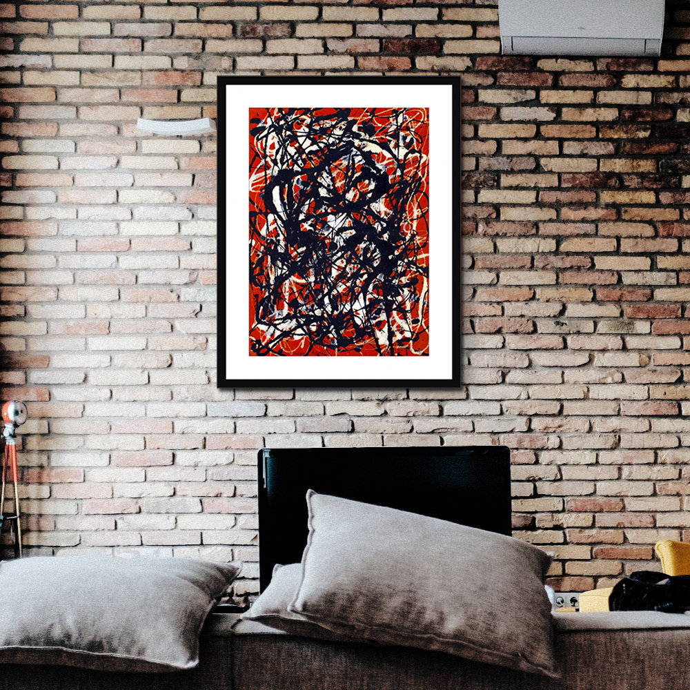 Ivy Bronx Extra Large Framed Canvas Giclee Print Art Free Form By